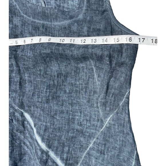 Sea Glass Lane Navy Blue Linen Blend Slvls Maxi Dress S Scoop Neck Lightweight - Picture 9 of 10